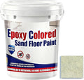 Epoxy Colored Sand Floor Paint, Epoxy Floor Paint for Concrete, High Gloss Marble Effect Coating, Waterproof Non-Slip Concrete Paints, Suitable for Indoor/Outdoor Use (Millet Yellow,16 oz/0.5 kg)