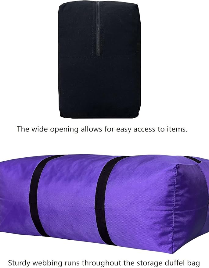 Extra Large Storage Duffle Bag for Travel, Big Foldable XXL Giant Duffle Bag for Traveling - Black