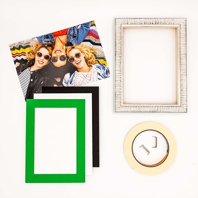5x7 Mat for 8.5x11 Frame - Precut Mat Board Acid-Free Show Kit with Backing Board, and Clear Bags Bright Green 5x7 Photo Matte Made to Fit a 8.5x11 Picture Frame Matboard for Framing, Pack of 1 Mat