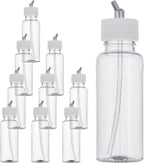 Master Airbrush (Pack of 10 TB-009 Empty 3.4-Ounce (100cc) Plastic Jar Bottles with 30° Down Angle Adaptor Lid Assembly - Fits Dual-Action Siphon Feed Airbrushes, Use with Master Badger Paasche Iwata