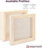 Ampersand Art Supply Unprimed Basswood Artist Panel, 7/8" Cradled Profile 4"x4"