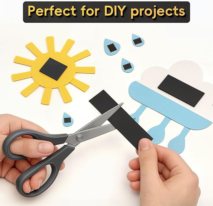 Magnetic Strips Self Adhesive,6 Pack 6" x 1" (150 x25 x 2 mm) Sticky Back Magnet Tapes, Flexible Durable Magnet Stickers for Classroom Office Kitchen, Fridge, DIY, Crafts
