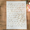 TIAMECH A4 Reusable Script Stamp Stencil for Painting - Vintage Paragraph Letters Layering Template, DIY Wall Art, Wood Furniture, Scrapbook & Crafts (8.3x11.7inch)