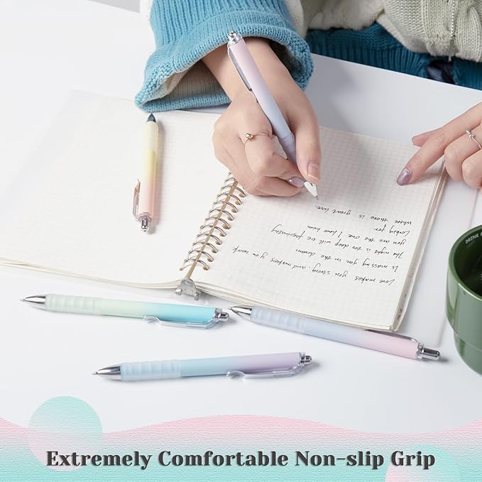 Gel Pens Fine Point 0.7mm Black Ink Gel Pen Retractable Cute Pens for Smooth Writing School Office Supplies, Pack of 18