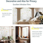 LEMON CLOUD Window Film, Decorative Window Privacy Film, 3D Stained Glass Window Sticker,Anti-UV Sun Blocker Heat Control for Home(Rainbow Tulip Design,23.6 x 157.4 inches)