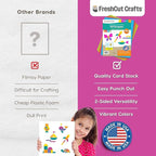 ARTshapes 840 pc Creative Paper Shapes Pack with 70+ Idea Guide - US Made Card Stock - Punch Out Funky DIY Craft Supplies for Whimsical Art Designs, Paper Crafts, and Pattern Play 5 Festive Colors