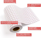HTVRONT Transfer Tape for Vinyl- 5.5" x 50 FT w/Red Alignment Grid for Adhesive Vinyl, Silhouette Cameo Transfer Paper for Vinyl for Decals,Signs, Windows, Stickers