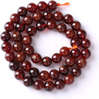 10MM 36PCS Natural Orange Garnet Beads Round Loose Beads for Jewelry Making DIY Necklace Accessories Energy Crystal Healing Power Bracelet