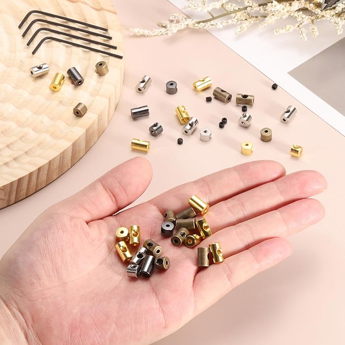 MECCANIXITY 50 Pcs Metal Locking Pin Backs, Locking Pin Keepers Clasp 9mm(H) with 4 Wrench Replacement in Storage Case for Badge, Brooch, Black Tone