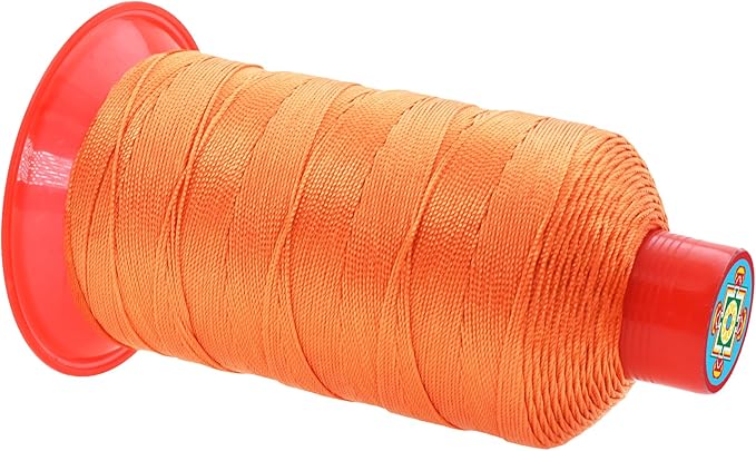 Mandala Crafts Bonded Nylon Thread Orange Heavy Duty Sewing Threads - 800 YDs Size 277 840D T270 Tex 270 Thread for Leather Jeans Weaving Outdoor Marine Upholstery Threads
