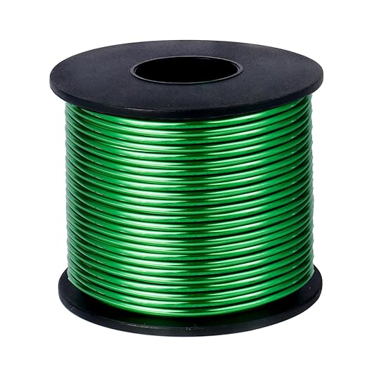 Aluminum Craft Wire, 95 Feet 2.0mm/ 14 Gauge Green Bendable Soft Metal Aluminum Wire Roll Bulk for DIY Crafts Sculpting Jewelry Making