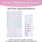 American Mahjong Set 160 Quality White Tiles (1.2 Inch, Tiles Only) American Mahjong Game Set for Ideal Gifts, No Additional Accessories