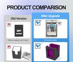 Card Deck Box for MTG with Commander Display, 5 in 1 Card Deck Case Holds 800+ Unsleeved Cards, Strong Magnet Organizer Compatible with Yugioh TCG Sports Cards (Black&Purple)