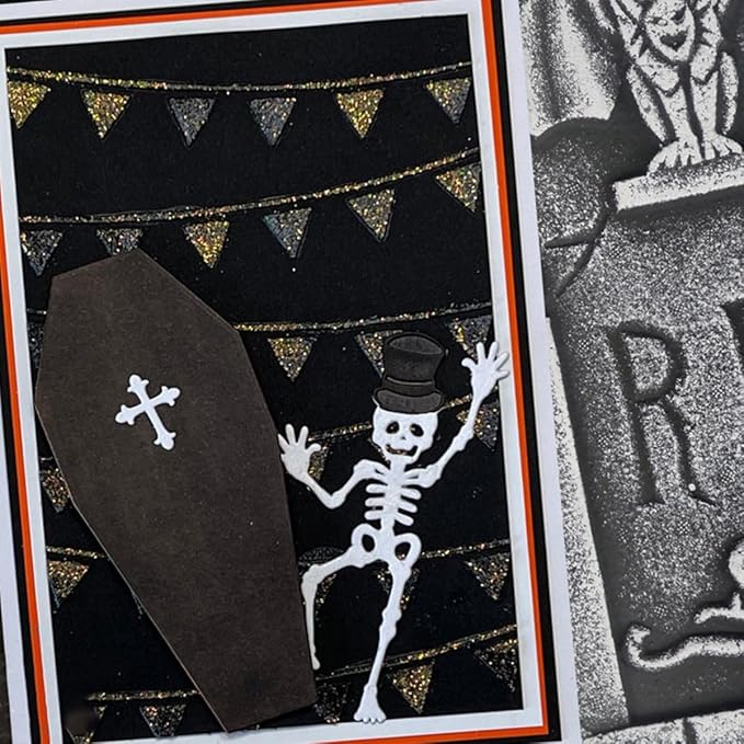 Cutting Dies Metal Stencils Scrapbooking Tools Flowers Lace Frame DIY Embossing Template for Paper Card Making Album Arts Crafts Supplies (Coffin Shape-6.8x13.8cm)