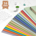 Oucaru Journaling Notebooks A5 Notebook college Blank Sketch Book 16 Pack Small Kraft Notebooks Bulk 8.3x5.5 Inches, 16 Colors Drawing Notebook Soft Cover Steno Pads School Supplies