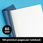 PAPERAGE Soft Cover Lined Journal Notebook, 2 Pack, (Dark Green), 100 Pages, Large 7.5 inches x 9.5 inches, College Ruled, Ideal for Note Taking & Travel Journal