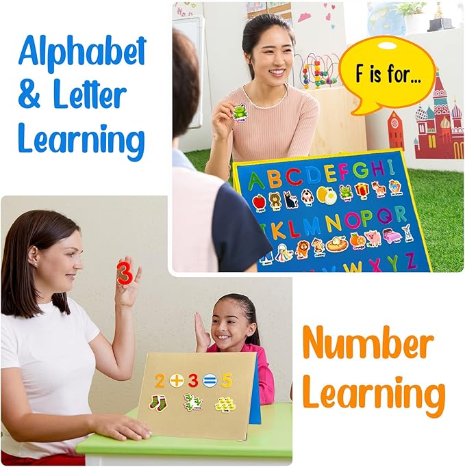 Felt Learning Letters and Numbers - 75 Felt Board Pieces for Flannel Board, Alphabet ABC for Toddlers, Kindergarten, Preschool