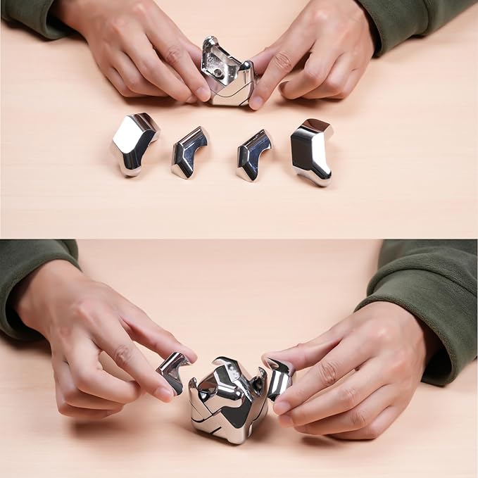 Metal-Puzzles Brain-Teaser 3D-Toys: Fidget-Toys Cool-Gadgets-Stuff Square-Cube-Box Puzzle-Toy ADHD Tools Stress Relief Gift for Kid Children Teen Adult Office Home School Christmas