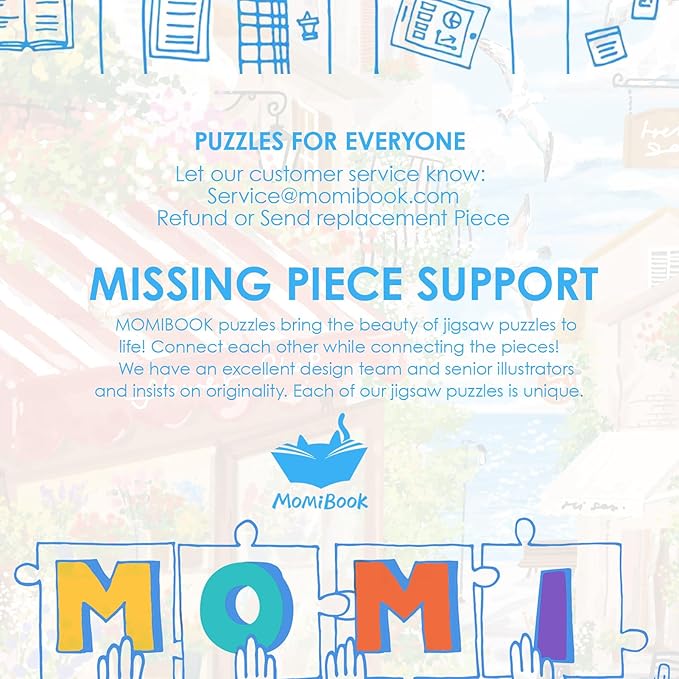 MOMIBOOK Jigsaw Puzzles 1000 Pieces Puzzle for Adults of Sea Breeze Florist, Painting Image Seaside Flower Shop Difficult Challenging Hard Impossible Puzzle Unique Christmas Birthday Gifts