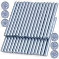 Gray Blue Wax Seal Sticks, 30pcs Sealing Wax Sticks, HOSEALING Glue Gun Wax Seal Sticks for Wax Seal Stamp, Premium Sealing Wax for Wedding Invitations, Letter, Envelope (Mini Size)