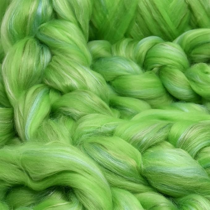 Merino Silk Luxe Tonal Designer Blend. Superfine Merino, Mulberry Silk, Tussah Silk. Top Roving for Spinning or Felting. Secret Garden 1oz