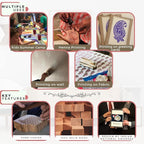 Wooden Printing Stamps - Wooden Block Stamps - Indian Textile Printing Blocks for Tattoo Clay Pottery Henna Card Making Pack of 5, Hashcart®
