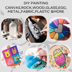 TRANSON 4 Black and 4 White Paint Markers Brush and Fine Dual-tip Acrylic Paint Marker Set for Rock Painting Glass Canvas Wood Leather Ceramic Painting