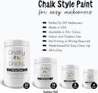Chalky Chicks All-in-One Chalk Paint for Furniture or Cabinet - 16 Fl Oz - Matte Finish CottonTail White for Metal, Wood Furniture Paint - No Sanding All-in-One for Home Decor & Crafts, USA Made