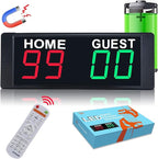 YZ Magnetic Battery Powered Cornhole Scoreboard,Portable Digital Scoreboard with Remote,Ping Pong Score Keeper with Buzzer,LED Electronic Scoreboard for Basketball/Baseball/Volleyball/Billiard Games
