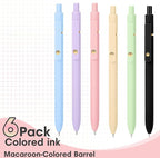 Ddaowanx Colored Gel Pens, 0.5mm Fine Point Retractable,Colorful Pens for Journaling,School Supplies, Gifts for Nurse and Teens, Stockings Stuffers for Women(6Pcs-Aesthetic Colors)
