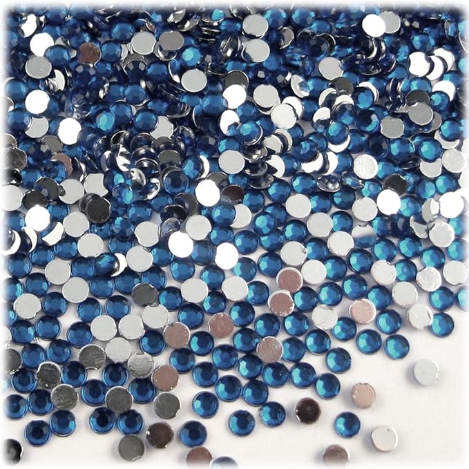 The Crafts Outlet 5-PK Set (7,200-Piece), Round 3mm Rhinestones, Flatback, Green Tones