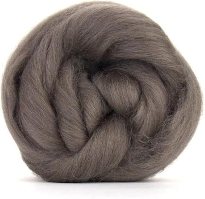 Revolution Fibers Dyed Corriedale Wool | 8 Ounces of Premium Combed Wool Top | 26 Micron, 100% Pure Corriedale Wool Roving, Ethically Sourced (Pewter Gray)