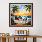 Dimensean Stamped Cross Stitch Kits Full Range of Embroidery Patterns Starter Kits for Beginners Adult or Kids DIY Cross Stitches Needlepoint Kits 11CT- Seaside Steed 18x18 inch
