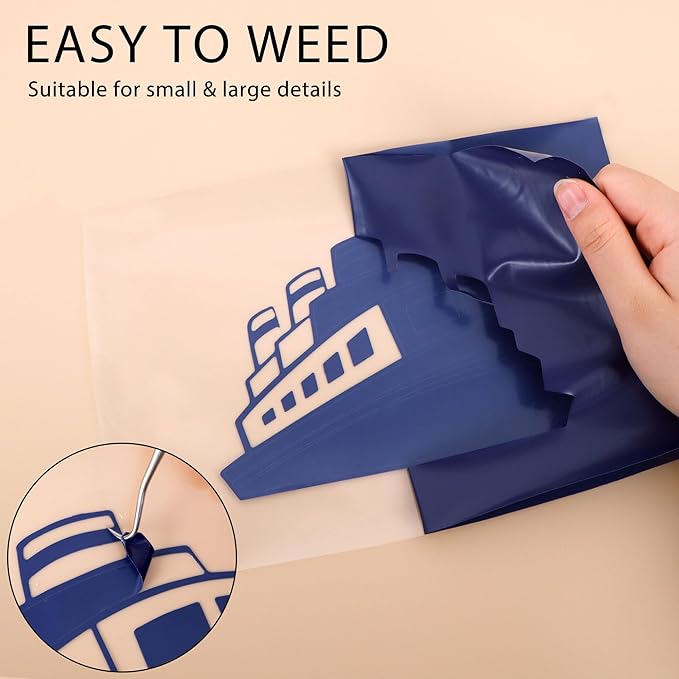 RENLITONG Navy Blue Iron on Vinyl 12Inch by 20ft Roll HTV Heat Transfer Vinyl for T-Shirt HTV Rolls for All Cutter Machine - Easy to Cut & Weed for Heat Transfer Design
