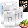 Saliva 3pcs Titanium Cutting Board for Kitchen, Titanium Cutting Boards Set of 3, Non Toxic Double Sided Food Grade, Dishwasher Safe, No Blunt Knife, Chopping Boards with Handle for Meat & Vegetable