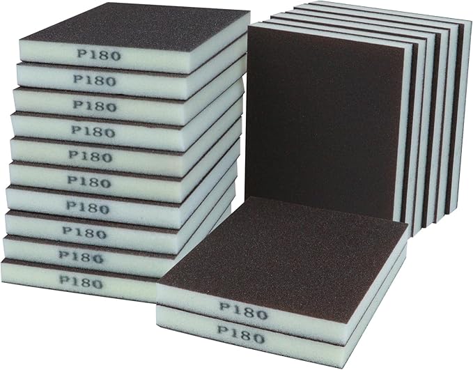 18pcs Sanding Sponge 180 grit Soft Sanding Block Washable and Reusable, Double-Sided Sponge Sanding Blocks Wet Dry Sandpaper Pad for Wood Metal FurniturePaint