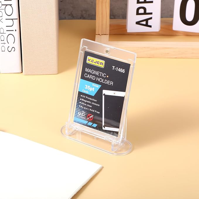 10 Pcs Card Display Stand, Acrylic Clear Card Trading Stand, Cards Display for Challenge Coin Graded Card Sports Card Trading Card PSA Card Baseball Card
