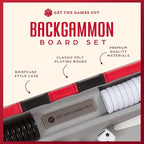 Get The Games Out Backgammon Set, Classic Board Game Case, 2 Players, Includes Strategy & Tip Guide, Perfect for Parties and Family Game Nights - Small, Red