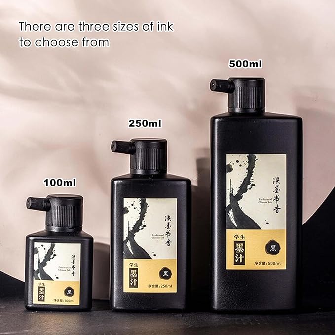 100 ML/3.5 OZ Calligraphy and Sumi Liquid Ink - Versatile Elegance for Chinese Traditional Art Works and Japanese Brush Art