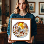 Wooden Puzzles for Adults, 3D Wolf Wooden Puzzles 290 Pieces, Unique Animal Shaped Wood Challenging Jigsaw Puzzles Gifts for Adults, 13.4x13.4in