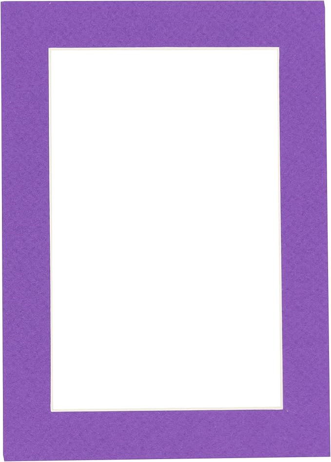 5x7 Mat for 8.5x11 Frame - Precut Mat Board Acid-Free Purple 5x7 Photo Matte Made to Fit a 8.5x11 Picture Frame, Premium Matboard for Family Photos, Show Kits, Art, Picture Framing, Pack of 1 Mat