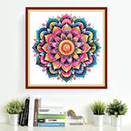 DMCVIVR Stamped Cross Stitch Kits for Adults Beginners Embroidery Kits 11CT Needlepoint Kits Cross Stitch Patterns Embroidery Patterns-Colorful Mandala 18x18 inc