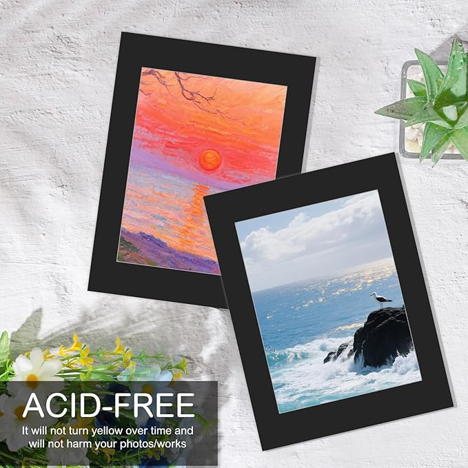 15 Pack 12x16 Black Picture Mats, Frame Mattes for 9x12 Pictures Display Photo Frame Mat Core Bevel Cut Mat Board Show Kit for Photos, Prints, Artworks