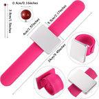 Magnetic Wrist Sewing Pincushion with 100 Pieces 1.5 Inch Ball Head Sewing Pins Set Wrist Magnetic Pin Holder Gift Supplies(Rose Red)
