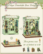 Cutefun Book Nook Kit - DIY Miniature Dollhouse Kit 3D Creative Decorative Bookend 3D Wooden Puzzle for Adults, Bookshelf Insert Room Decor with LED Light (Champs-Élysées Florist)