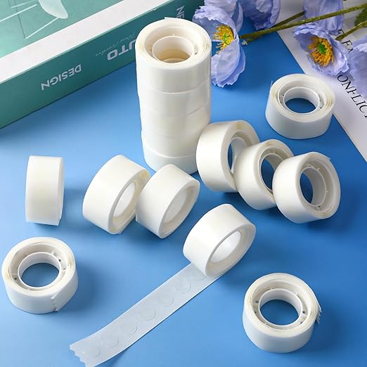 UPINS Glue Points Dots, 300Pcs Balloon Glue Adhesive Dots Double Sided Removable Glue Tape Dots for Balloons Crafts Decoration, 6 mm