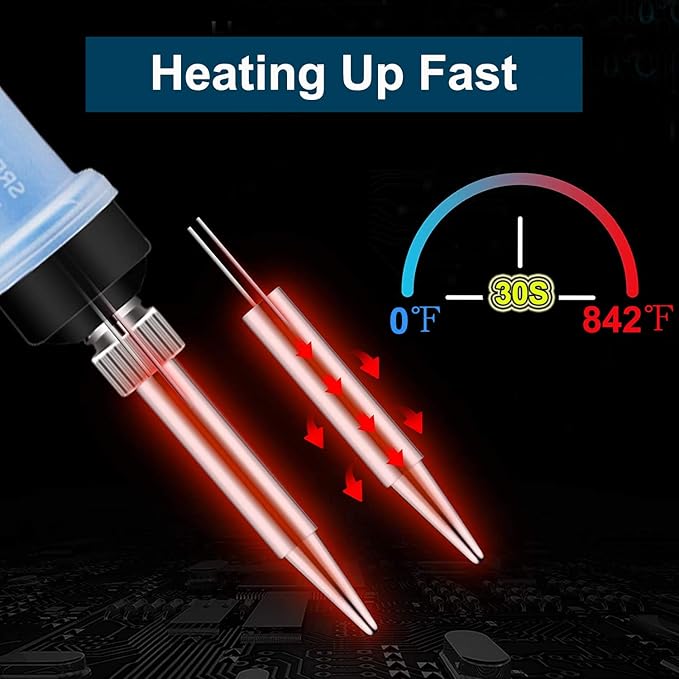 Electronics Soldering Iron Kit - 80W Digital LCD Solder Gun with ON/OFF Switch Adjustable Temperature Controlled and Fast Heating Thermostatic Design Welding Tools for DIY Welding Circuit Board (80W)
