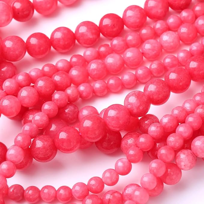 90PCS 4MM Red Rhodonite Jade Natural Gemstone Round Stone Beads for Jewelry Making DIY Energy Stone Healing Power Bracelet 15"