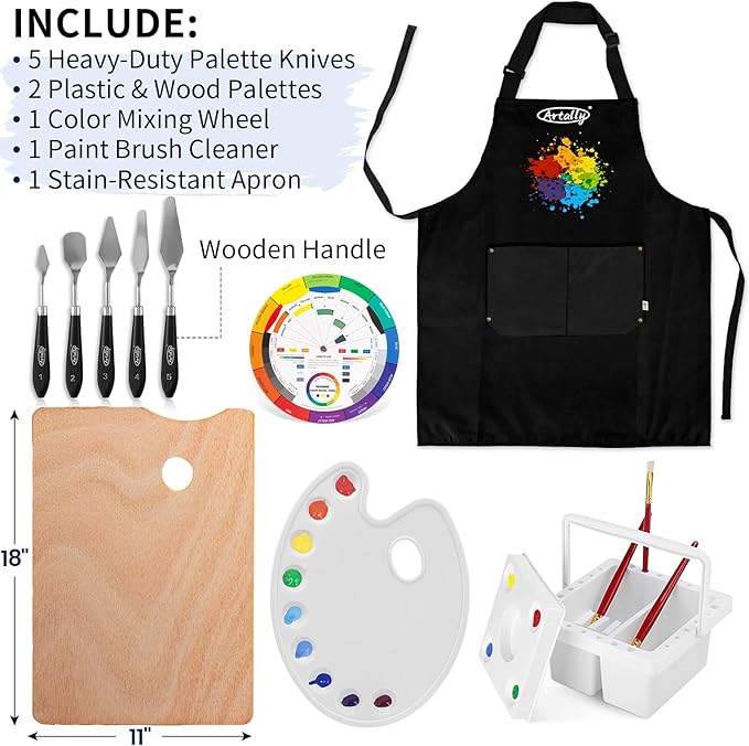 188Pcs All-in-One Art Painting Kit with French Easel, 96 Acrylic, Watercolor & Oil Paint Set, Complete Art Supplies Painting Set for Adults, Artists, Beginners
