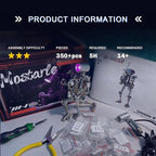 Mostarle Terminator M 3D Metal Puzzle, Arcynix DIY Mechanical Robot Model Kit, Sci-Fi Design LED Light Feature Unique Gift for Adults & Teenager (Orange)